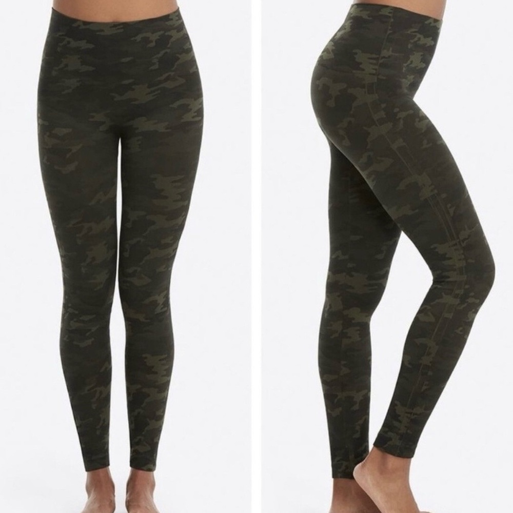 SPANX Green Camo High Rise Leggings